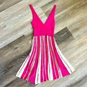 Guess Jeans Y2K knit magenta stripe dress